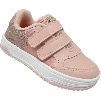 Imagem de Tênis Infantil Menina Casual Dia a Dia Passeio Escola Retro com Brilho Conforto Kidy 313-0041