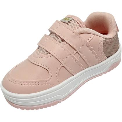 Imagem de Tênis Infantil Menina Casual Dia a Dia Passeio Escola Retro com Brilho Conforto Kidy 313-0041