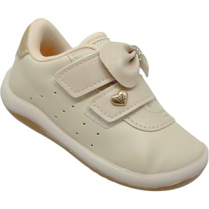 Imagem de Tênis Infantil Menina Casual Retro Dia a Dia Passeio Escola com Laço e Strass Conforto Kidy 008-1650