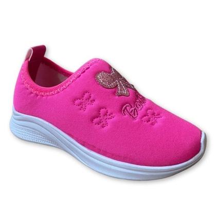Imagem de Tênis Infantil Menina Escolar Barbi Bi Laço Pink Volta as Aulas Confortavel Antiderrapante 