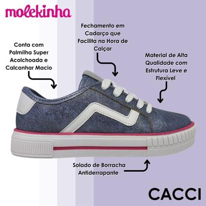 Imagem de Tenis Infantil Menina Fashionista Macio Casual Molekinha