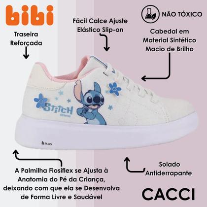 Imagem de Tênis Infantil Menina Glam com Brilhos Stitch Disney Bibi