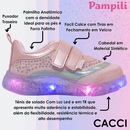 Imagem de Tenis Infantil Menina Luz Led Conforto Liz Luz Pampili