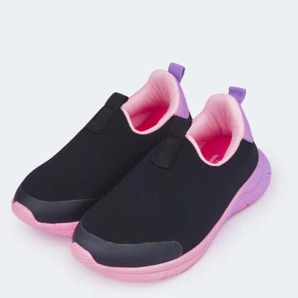 Imagem de Tênis infantil menina mini soft preto rosa