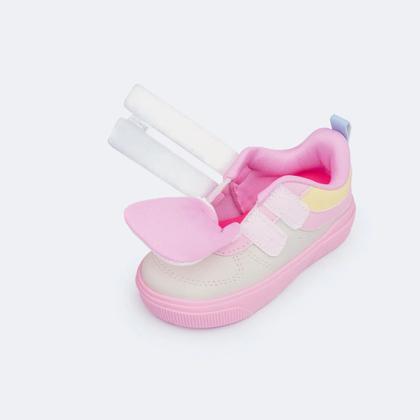 Imagem de Tênis Infantil Menina Pampili Yumi Branco Candy Color