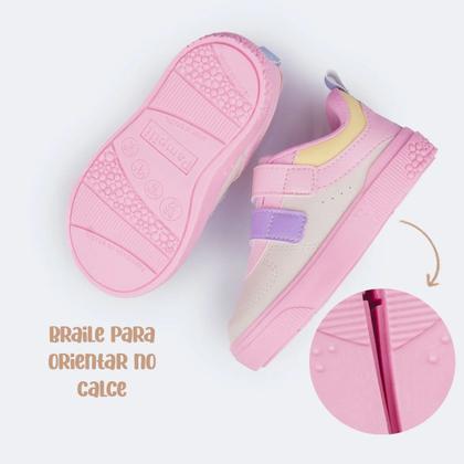 Imagem de Tênis Infantil Menina Pampili Yumi Branco Candy Color