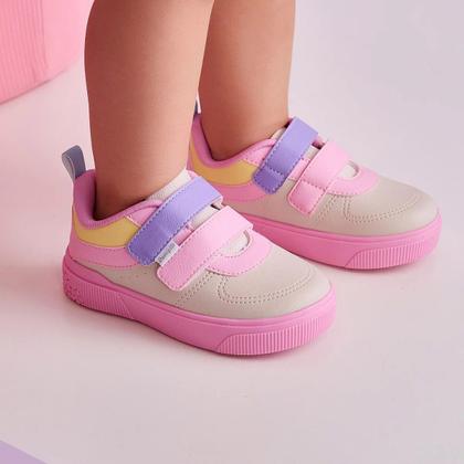 Imagem de Tênis Infantil Menina Pampili Yumi Branco Candy Color
