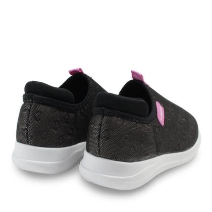 Imagem de Tenis infantil meninas molekinha confortavel  preto coracao