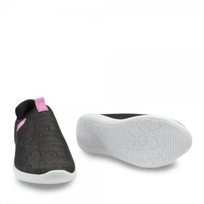 Imagem de Tenis infantil meninas molekinha confortavel  preto coracao