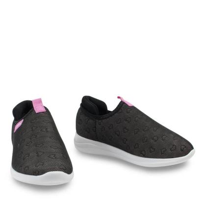Imagem de Tenis infantil meninas molekinha confortavel  preto coracao