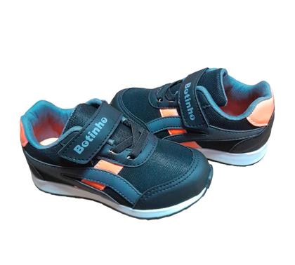 Imagem de Tenis Infantil Menino Botinho Calce Facil tiras autocolantes Preto Leve