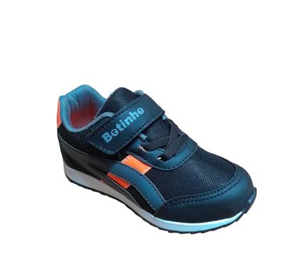 Imagem de Tenis Infantil Menino Botinho Calce Facil tiras autocolantes Preto Leve