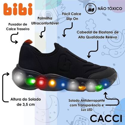 Imagem de Tênis Infantil Menino Conforto Luz LED Celebration Bibi