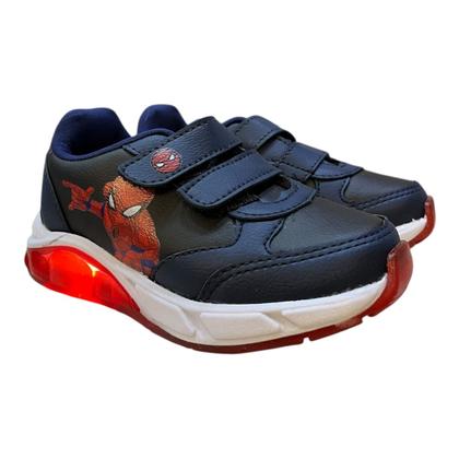 Imagem de Tenis Infantil Menino Disney Personagem Homem Aranha Led Calce Fácil Autocolante Msp11dy Marinho