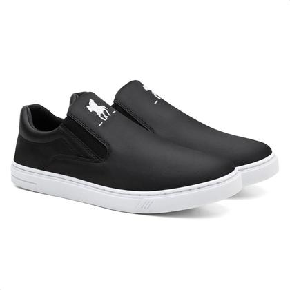 Imagem de Tênis Infantil Menino Slip On Elástico Liso Casual + Cinto