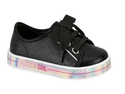 Imagem de Tênis Infantil Molekinha Preto 2131.508 - Conforto e Estilo para Meninas