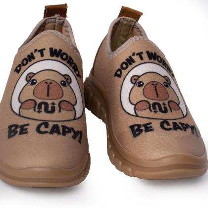 Imagem de Tênis Infantil Novopé Capivara Pisou Piscou Marrom