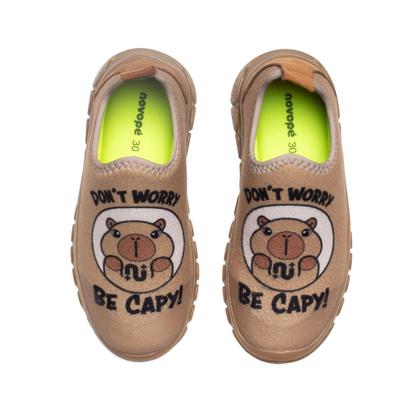 Imagem de Tênis Infantil Novopé Capivara Pisou Piscou Marrom