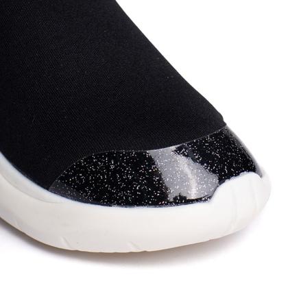 Imagem de Tênis Infantil Novopé Flexível Glitter Preto/Branco/Pink