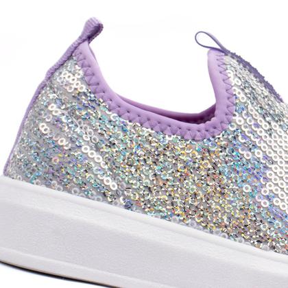 Imagem de Tênis Infantil Novopé Paetê Holográfico Prata