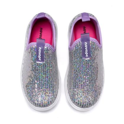Imagem de Tênis Infantil Novopé Paetê Holográfico Prata