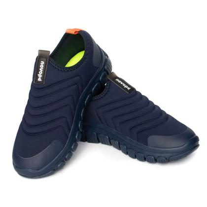 Imagem de Tênis Infantil Novopé Sem Cadarço Marinho/Laranja