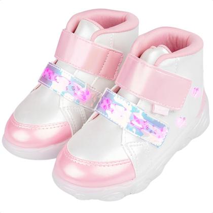 Imagem de Tênis Infantil Pampili Feminino Liz Luz Led Coração Fashion