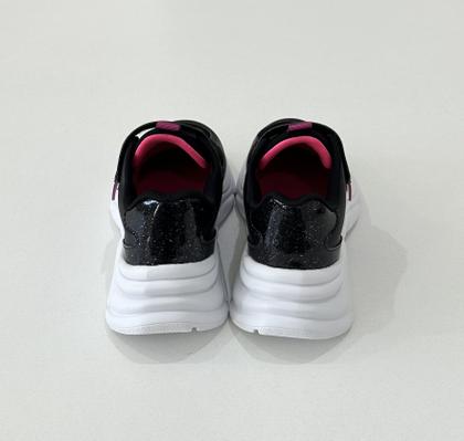 Imagem de Tênis Infantil Pampili Menina Preto Rosa tiras autocolantes Conforto Estilo Casual Esportivo Moda Kids Fashion
