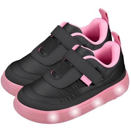 Imagem de Tênis Infantil Pampili Sneaker Luz Calce Fácil Preto