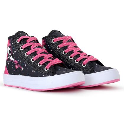 Imagem de Tênis Infantil Panda Feminino Casual Botinha Menina Glitter Escolar