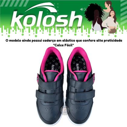 Imagem de Tênis Infantil para Menina Kolosh Juvenil Feminino Calce Fácil Sem Cadarço