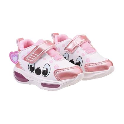 Imagem de Tênis Infantil Personagem com Led Menina Mini Pé Branco / Rosa Bb 29