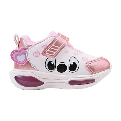 Imagem de Tênis Infantil Personagem com Led Menina Mini Pé Branco / Rosa Bb 29