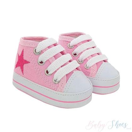 Imagem de Tênis Infantil Starzinho Rosa Bebê com Estrelinha de Cano Alto - Linha Baby/Bebê