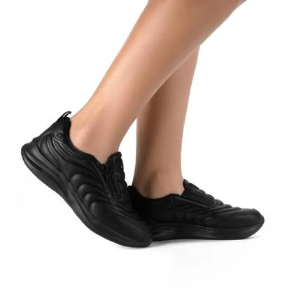 Imagem de Tênis Kolosh Esportivo Feminino De Calce Fácil Preto K7032A