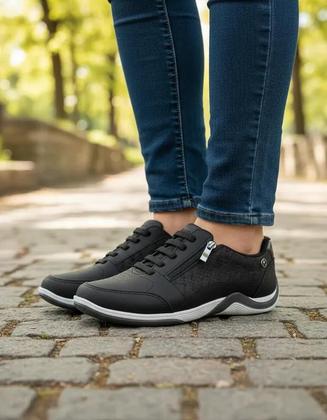 Imagem de Tênis Kolosh Feminino Elástico Zíper Palmilha Gel Moda C3675