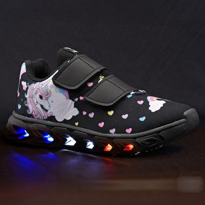 Imagem de Tenis Led Infantil Unicornio Meninas Chinelo Oculos Relogio