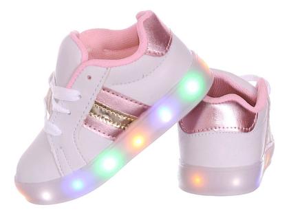 Imagem de Tenis Led Luz pisca Feminino infantil menina rosa ou branco