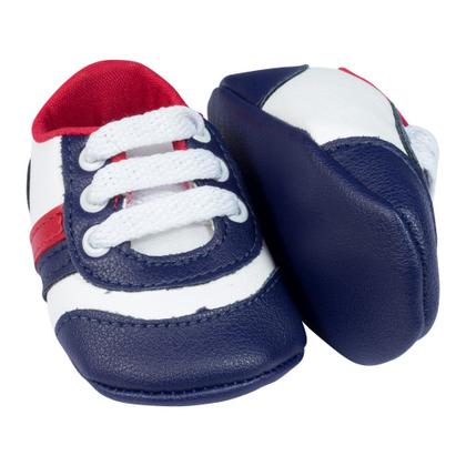 Imagem de Tênis listras marinho com cadarço para bebê bicolor