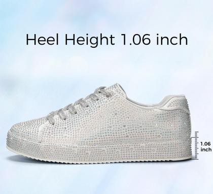 Imagem de Tênis LUCKY STEP Rhinestone, moda para mulheres, prata 37