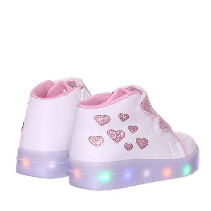 Imagem de Tenis Luz De Led písca Infantil Feminino Meninas Botinha Coração glitter