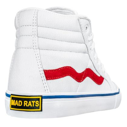 Imagem de Tênis Mad Rats Sintético Unissex Hi Top PU  Branco Vermelho