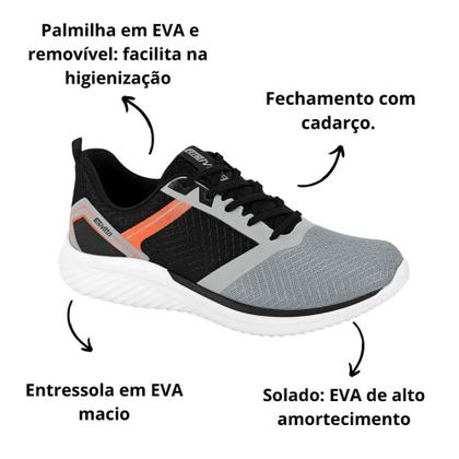 Imagem de Tênis Masc Esportivo Actvitta Nylon Sleek Cinza 4904.120