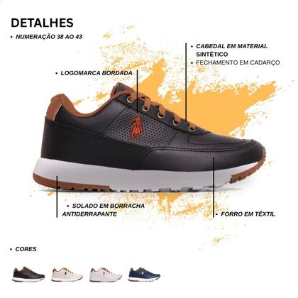 Imagem de Tenis Mascuino Via Polo Confortável Casual Leve Macio Varias Cores Promção