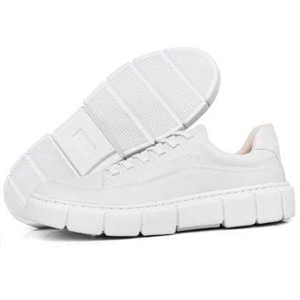 Imagem de Tênis Masculino Branco Casual Estiloso Sola Alta Sneaker Chunky
