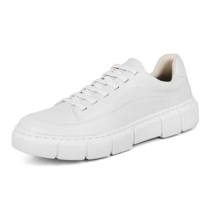 Imagem de Tênis Masculino Branco Casual Estiloso Sola Alta Sneaker Chunky