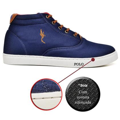 Imagem de Tênis Masculino Casual Cano Alto + Boné + Relógio Kit 3