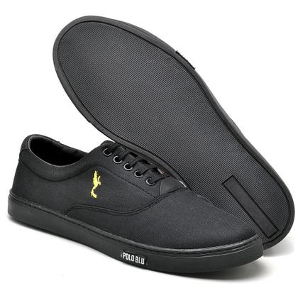 Imagem de Tênis Masculino Casual Cano Baixo Super Leve Preto / Preto do 37 ao 46