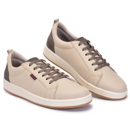 Imagem de Tênis Masculino Casual De Couro Com Solado Antiderrapante Estilo Urbano