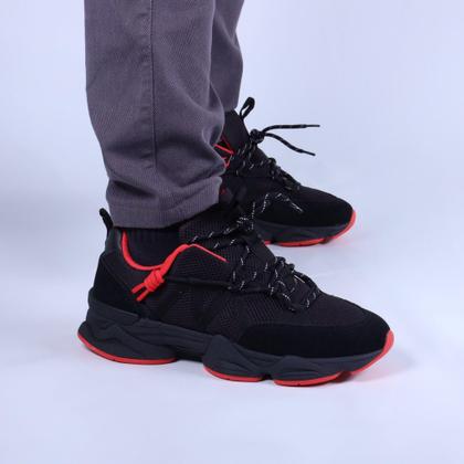 Imagem de Tênis Masculino Chilli Beans Sneakers 25-90662 Preto/Vermelho